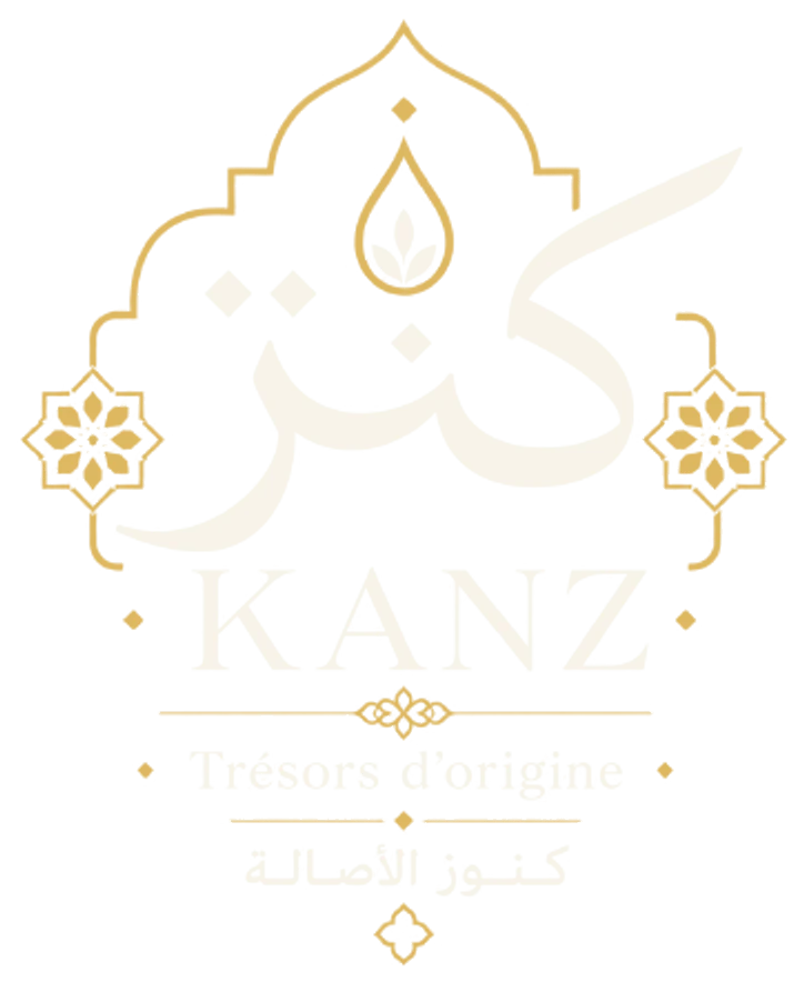 Logo KANZ : le mot « kanz » calligraphié en arabe sous une arche
